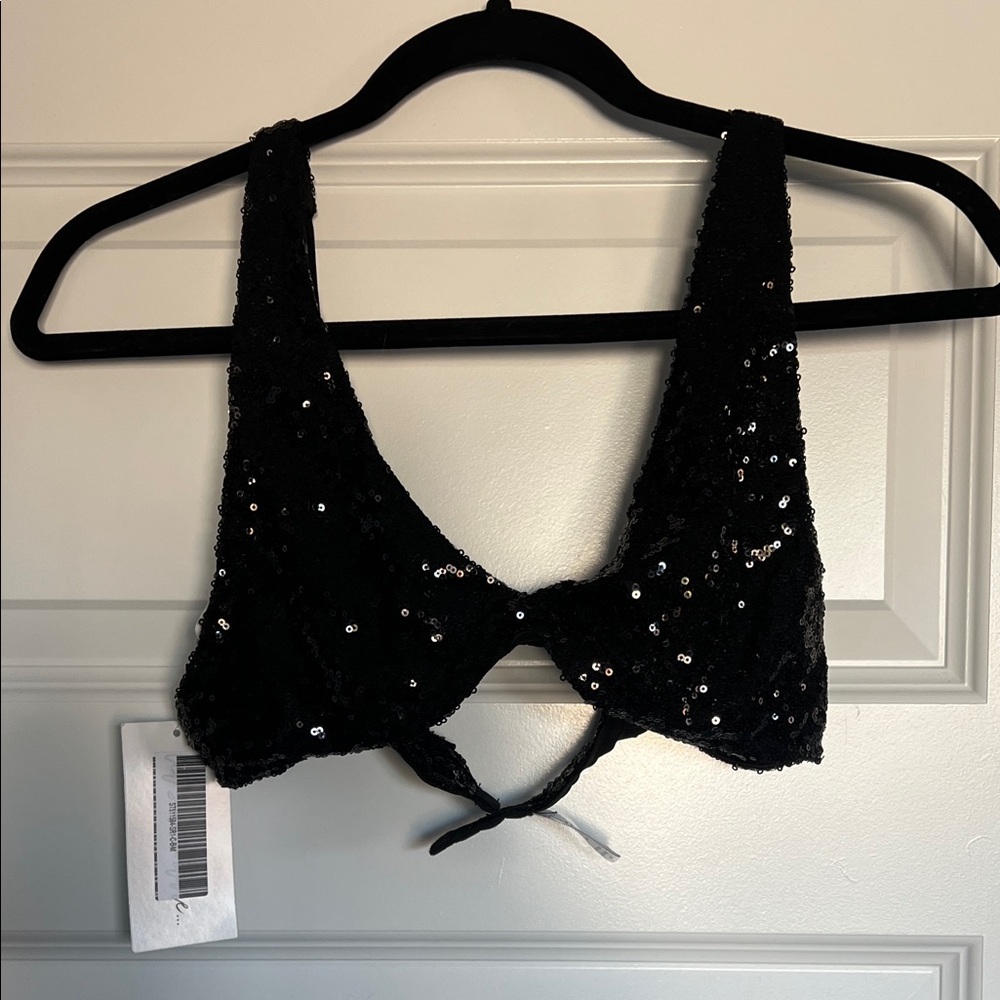 12th Tribe Black Sequin Bralette